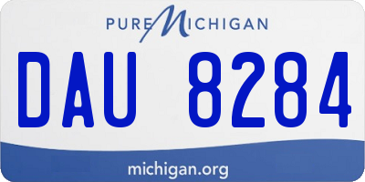 MI license plate DAU8284