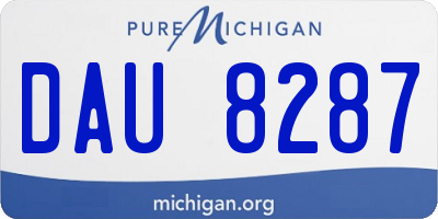 MI license plate DAU8287