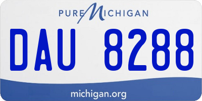 MI license plate DAU8288