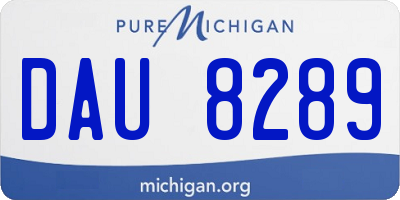 MI license plate DAU8289