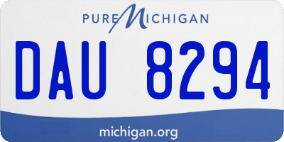 MI license plate DAU8294