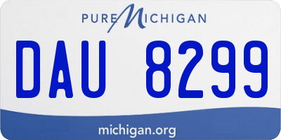 MI license plate DAU8299