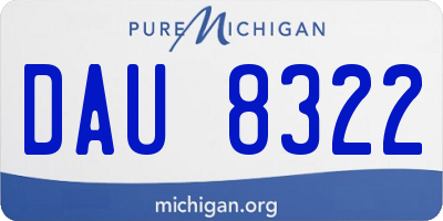 MI license plate DAU8322