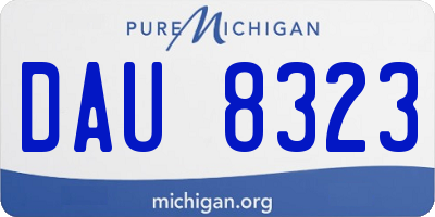 MI license plate DAU8323