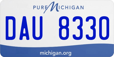 MI license plate DAU8330