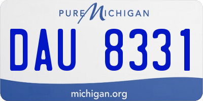 MI license plate DAU8331