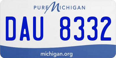 MI license plate DAU8332