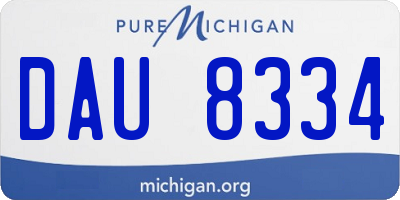 MI license plate DAU8334