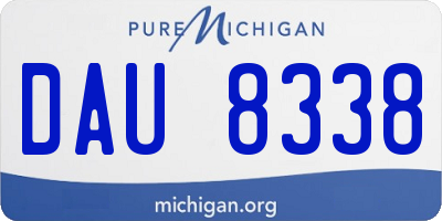 MI license plate DAU8338