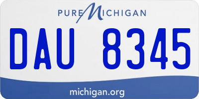 MI license plate DAU8345