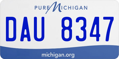 MI license plate DAU8347