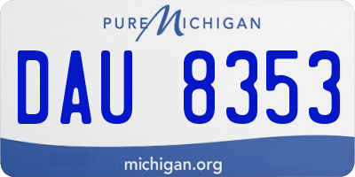 MI license plate DAU8353