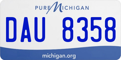 MI license plate DAU8358