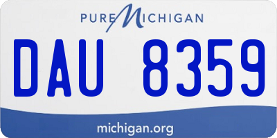 MI license plate DAU8359