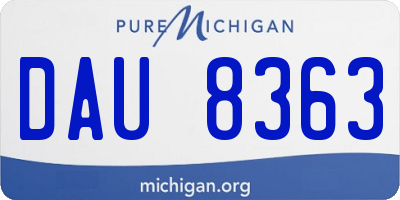 MI license plate DAU8363