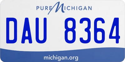 MI license plate DAU8364