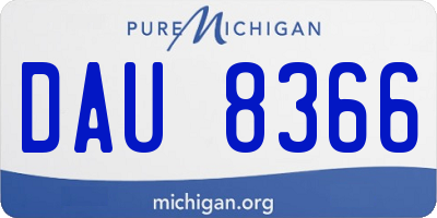 MI license plate DAU8366