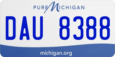 MI license plate DAU8388