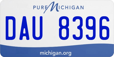 MI license plate DAU8396