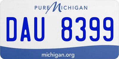MI license plate DAU8399