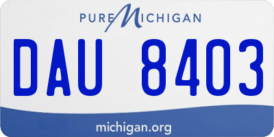 MI license plate DAU8403