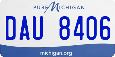 MI license plate DAU8406