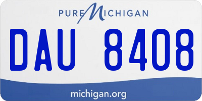 MI license plate DAU8408