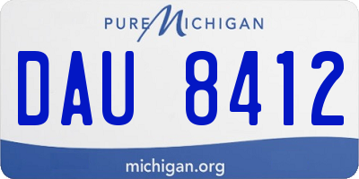 MI license plate DAU8412