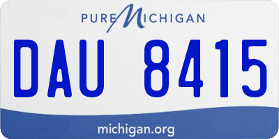 MI license plate DAU8415