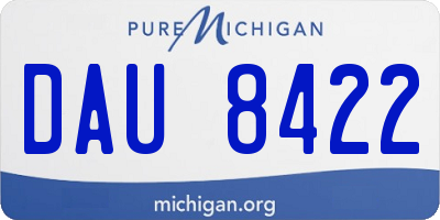 MI license plate DAU8422
