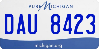 MI license plate DAU8423