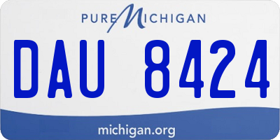 MI license plate DAU8424