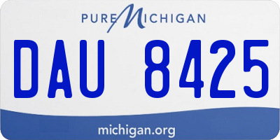 MI license plate DAU8425