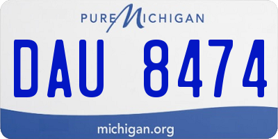 MI license plate DAU8474
