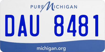 MI license plate DAU8481