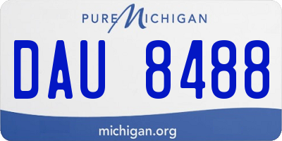 MI license plate DAU8488