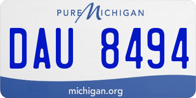 MI license plate DAU8494