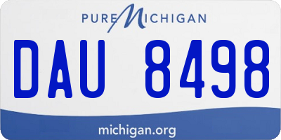MI license plate DAU8498