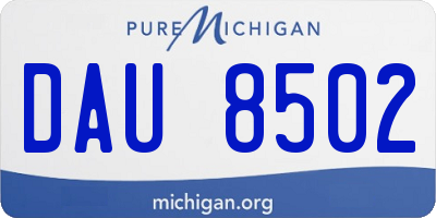 MI license plate DAU8502