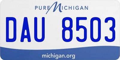 MI license plate DAU8503