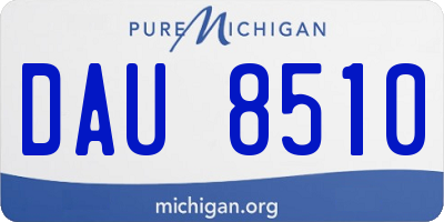 MI license plate DAU8510
