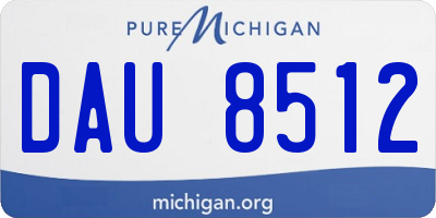 MI license plate DAU8512