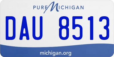 MI license plate DAU8513