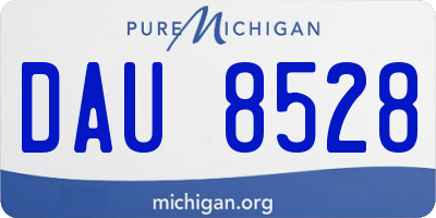 MI license plate DAU8528