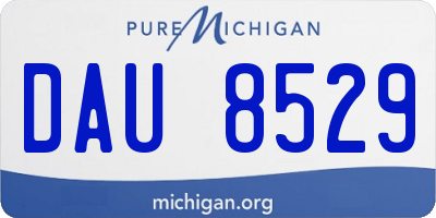MI license plate DAU8529