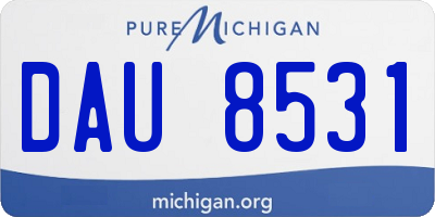 MI license plate DAU8531