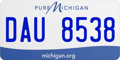 MI license plate DAU8538