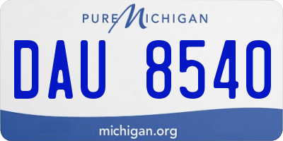 MI license plate DAU8540