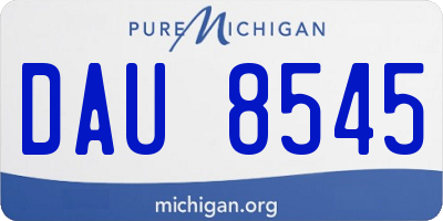 MI license plate DAU8545