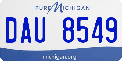 MI license plate DAU8549